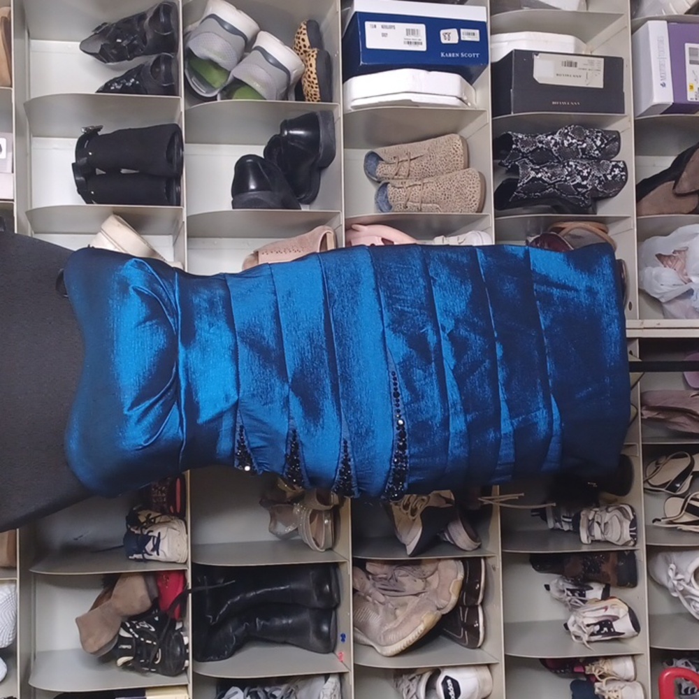 Jodi Kristopher Metallic blue dress size 7